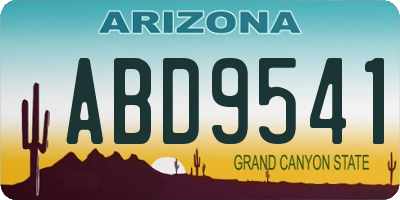 AZ license plate ABD9541