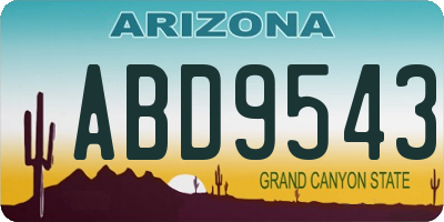 AZ license plate ABD9543