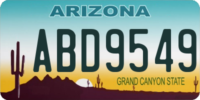 AZ license plate ABD9549