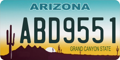 AZ license plate ABD9551