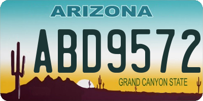 AZ license plate ABD9572