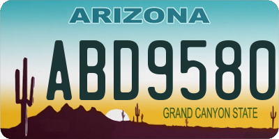 AZ license plate ABD9580