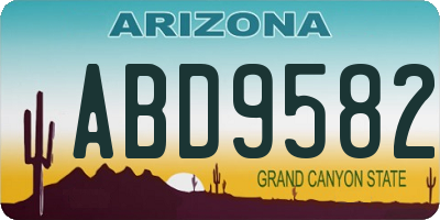 AZ license plate ABD9582