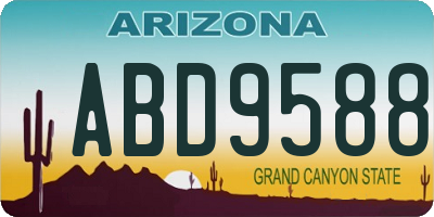 AZ license plate ABD9588