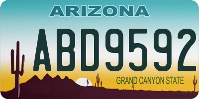 AZ license plate ABD9592
