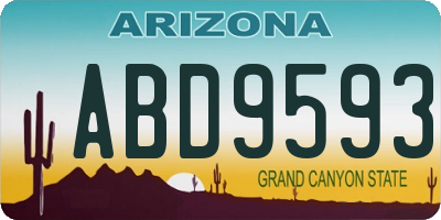 AZ license plate ABD9593