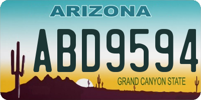 AZ license plate ABD9594