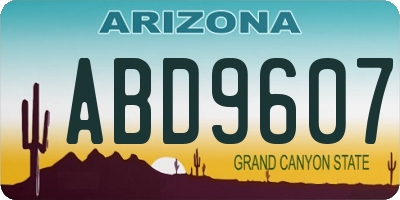 AZ license plate ABD9607
