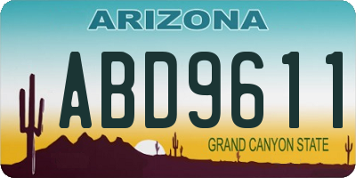 AZ license plate ABD9611