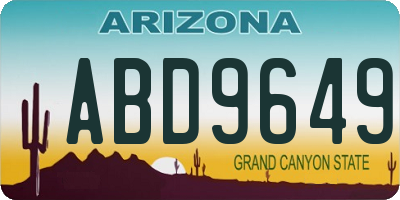 AZ license plate ABD9649