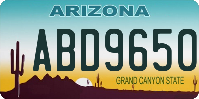 AZ license plate ABD9650