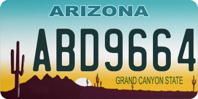 AZ license plate ABD9664
