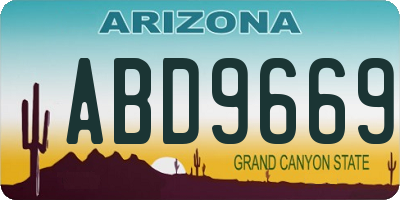 AZ license plate ABD9669