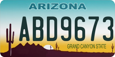 AZ license plate ABD9673