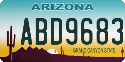 AZ license plate ABD9683