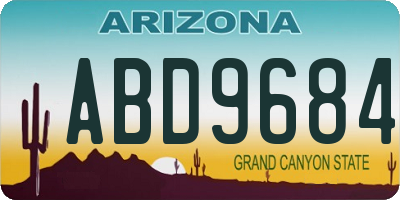 AZ license plate ABD9684