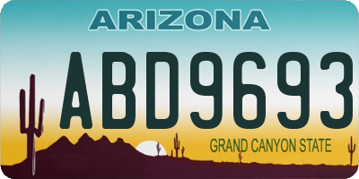 AZ license plate ABD9693