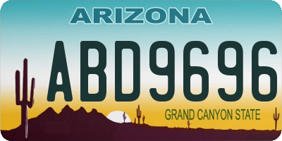 AZ license plate ABD9696