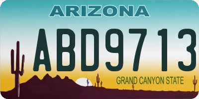 AZ license plate ABD9713