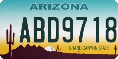 AZ license plate ABD9718