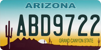 AZ license plate ABD9722