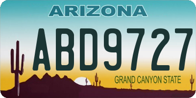 AZ license plate ABD9727