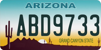 AZ license plate ABD9733