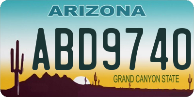 AZ license plate ABD9740