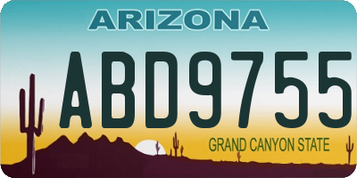 AZ license plate ABD9755