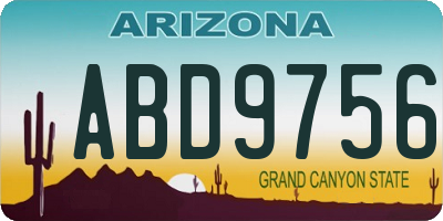 AZ license plate ABD9756