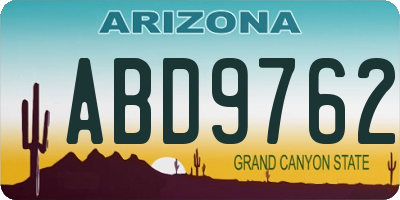 AZ license plate ABD9762