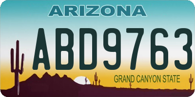 AZ license plate ABD9763