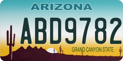 AZ license plate ABD9782