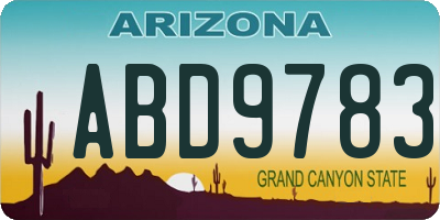 AZ license plate ABD9783
