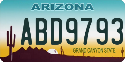 AZ license plate ABD9793