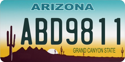 AZ license plate ABD9811