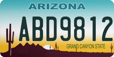 AZ license plate ABD9812