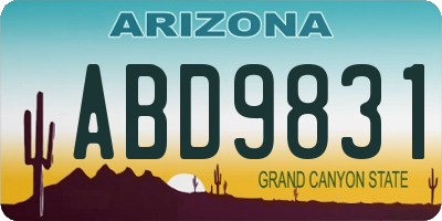 AZ license plate ABD9831