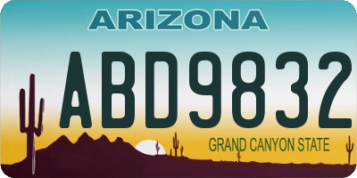 AZ license plate ABD9832