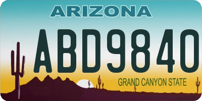AZ license plate ABD9840