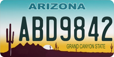 AZ license plate ABD9842