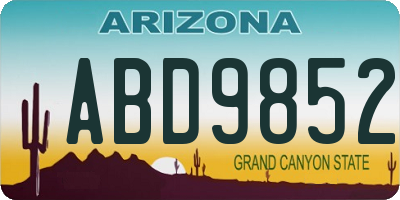 AZ license plate ABD9852