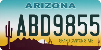 AZ license plate ABD9855
