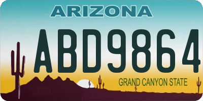 AZ license plate ABD9864