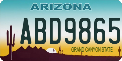 AZ license plate ABD9865