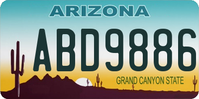 AZ license plate ABD9886