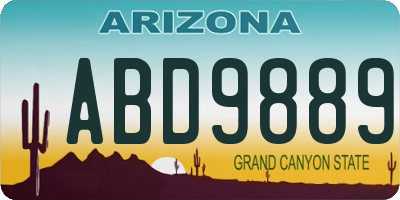 AZ license plate ABD9889