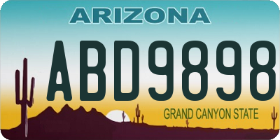 AZ license plate ABD9898