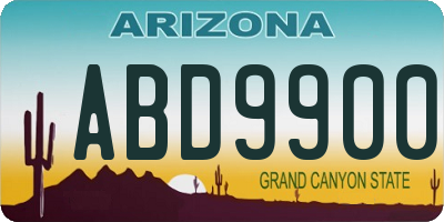 AZ license plate ABD9900