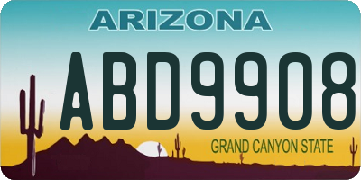AZ license plate ABD9908